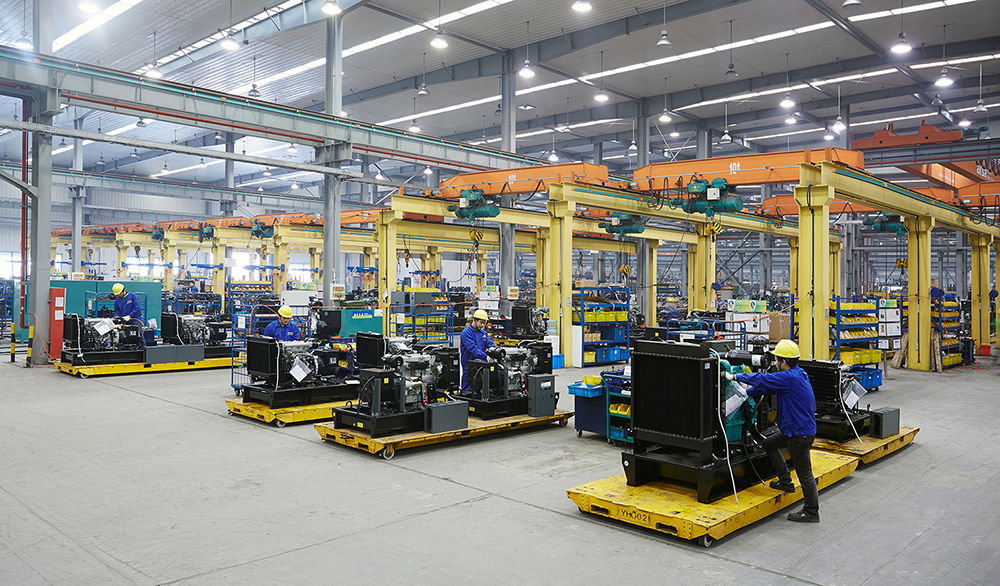 AKSA factory floor with multiple generators